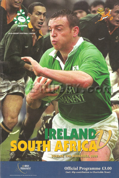 2000 Ireland v South Africa  Rugby Programme